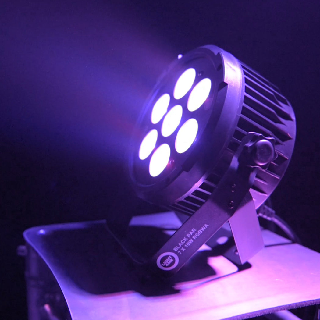 LIGHT4ME BLACK PAR 7x10W RGBWA LED kraftfuld spotlight