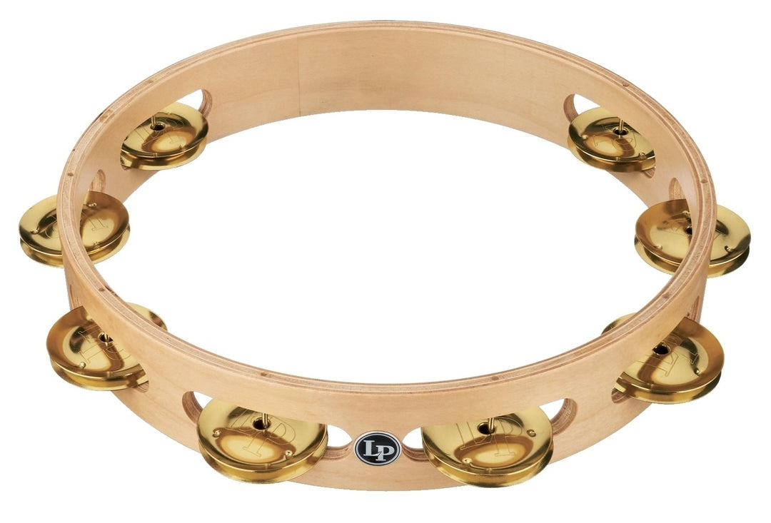 Latin Pundistussoittimet Tambourine Pro 10 in Single Row Tambourin - Brass (LP380A-BR)