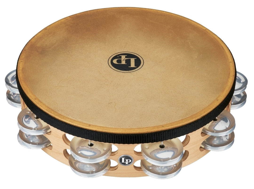 Latin Pundistussoittimet Tambourine Pro 10 in Double Row With Head - 10" Brass/Bronze (LP384-BB)