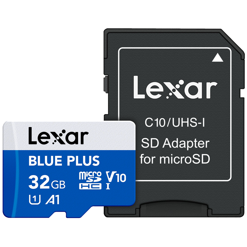 Lexar BLUE PLUS microSDHC 32GB UHS-I 100MB/s SD-sovittimen kanssa
