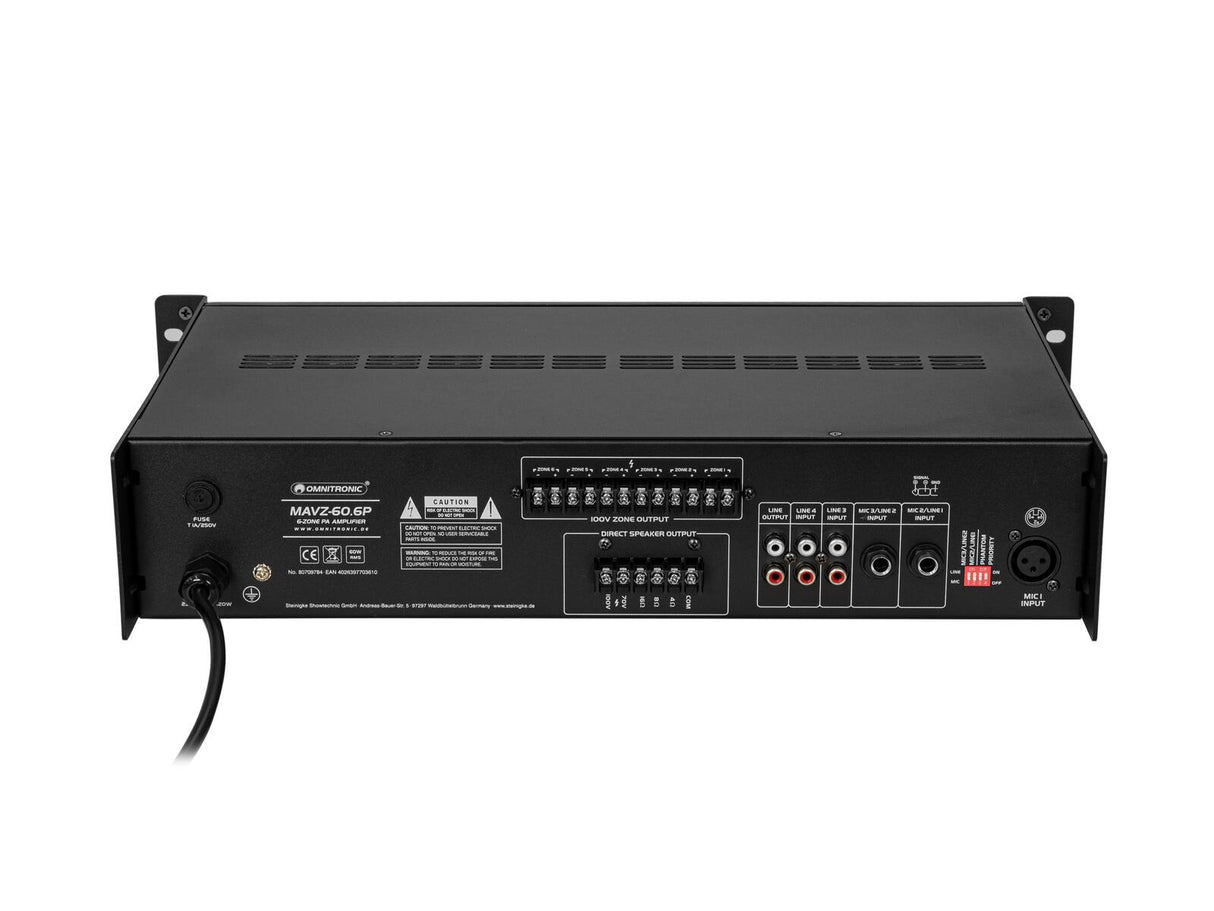 OMNITRONIC MAVZ-60.6P PA Mixing Amplifier