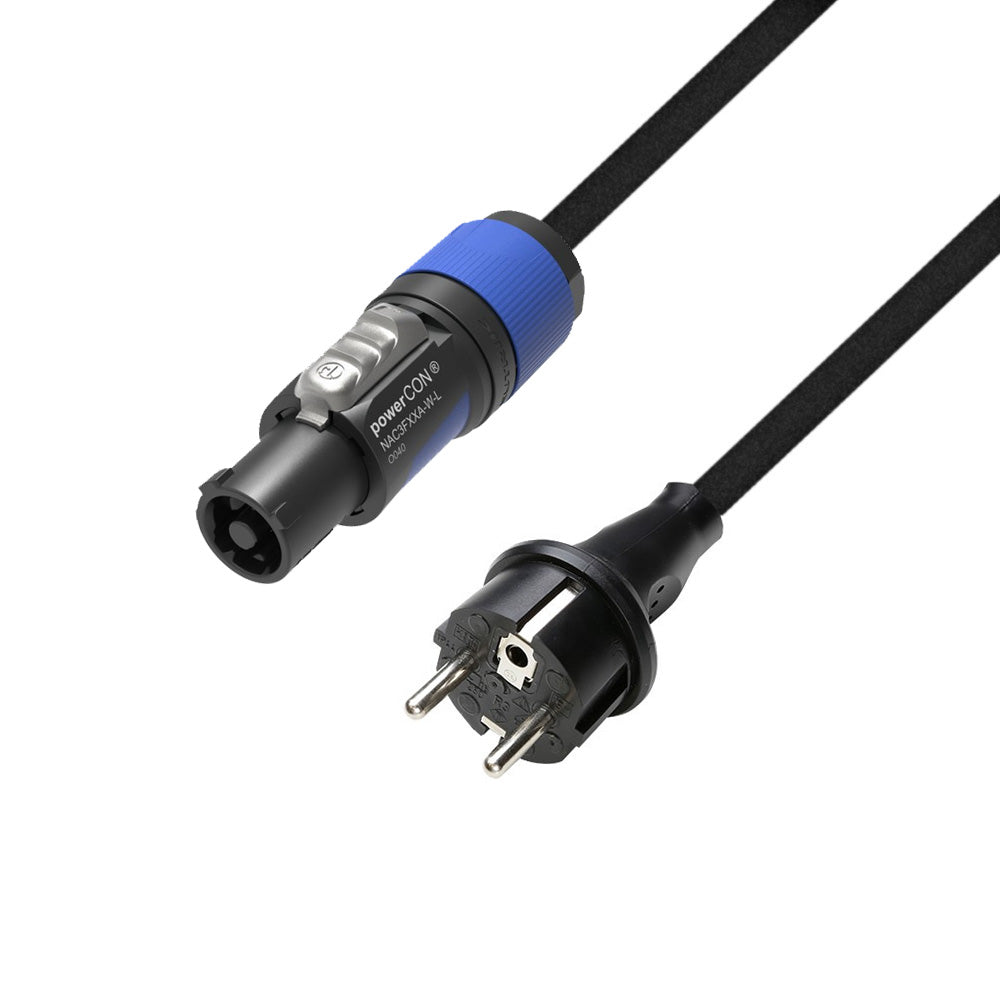 Adam Hall Cables 5 STAR PCON 0150 - Virtajohto | Neutrik powerCON® to CEE 7/7 med Titanex®-kaapeli | 1,5 m