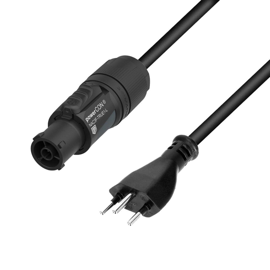 Adam Hall Cables 5 STAR TCON 0150 CH - Virtajohto | Neutrik TRUE1® x SEV M12 | 1,5 m