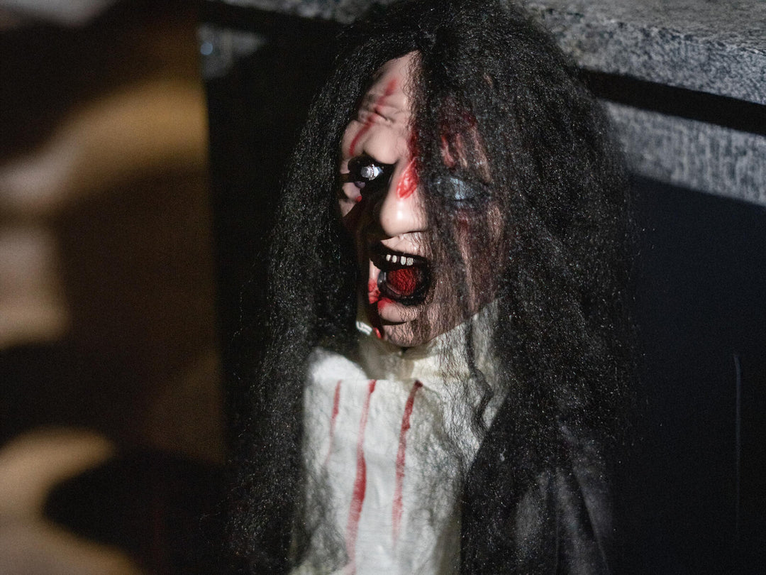 Halloween-figur spøgelse, animeret, 95 cm