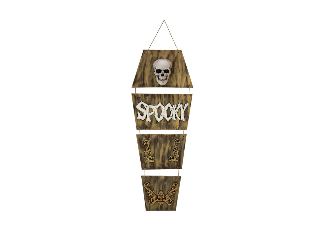 Halloween spøgelseskiste med kranie, animeret, 150 cm