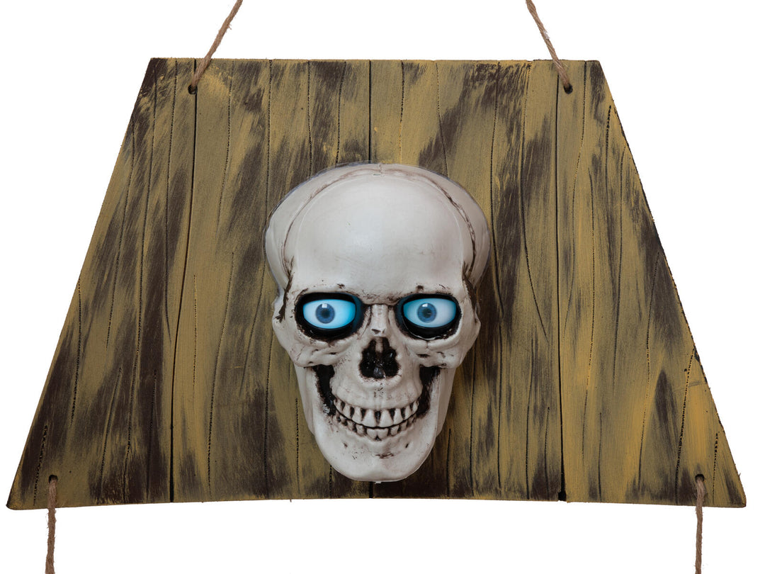 Halloween spøgelseskiste med kranie, animeret, 150 cm