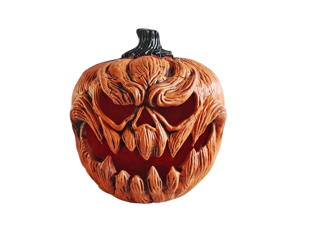 Halloween-græskar med monsteransigt, orange, 25 cm