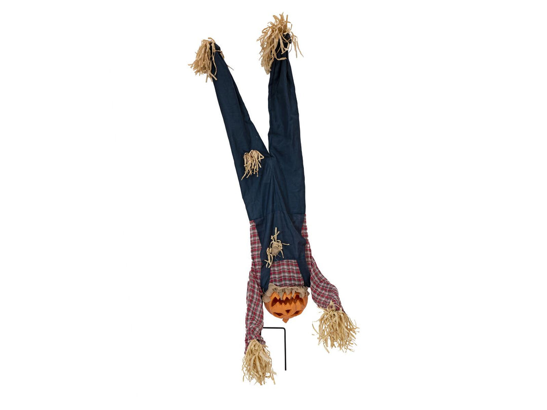 Halloween jordspydsfigur græskarmand i håndstand, animeret, 150 cm