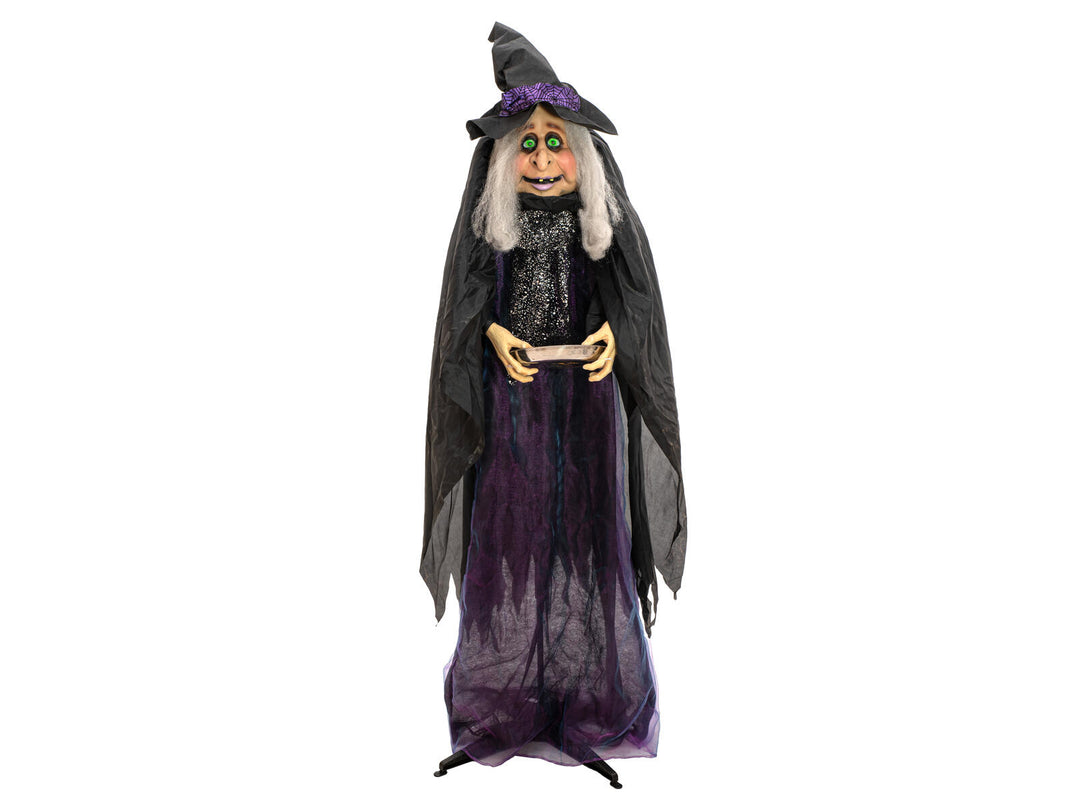 Halloween-figur heksen Marie, animeret, 180 cm