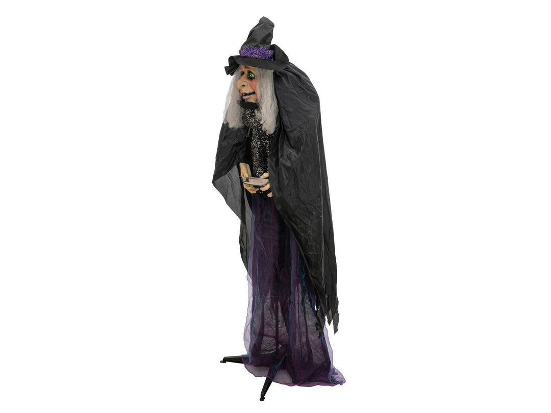 Halloween-figur heksen Marie, animeret, 180 cm