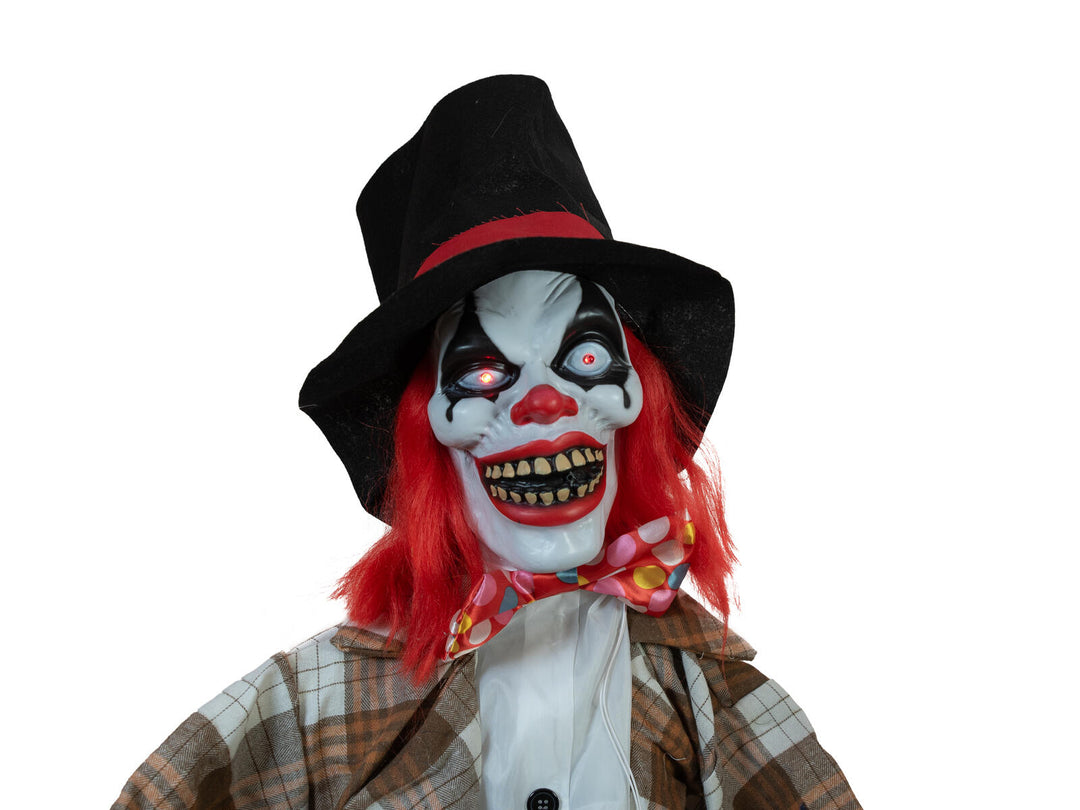 Halloween-figur klovnen Hatty, animeret, 185 cm
