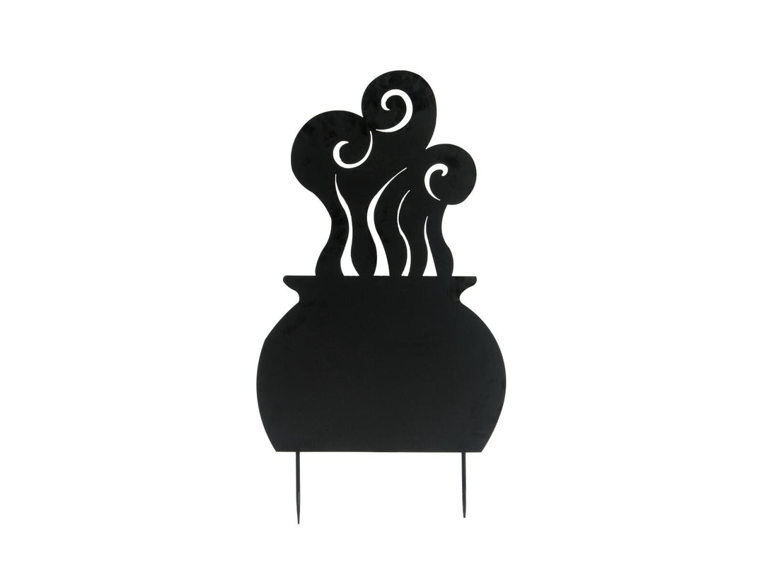 Metalsilhuet heksekedel, stål, 83 cm