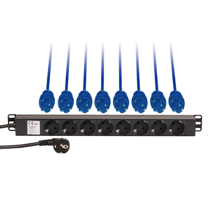 Adam Hall 1U Rack Virtajakaaja (Schuko)