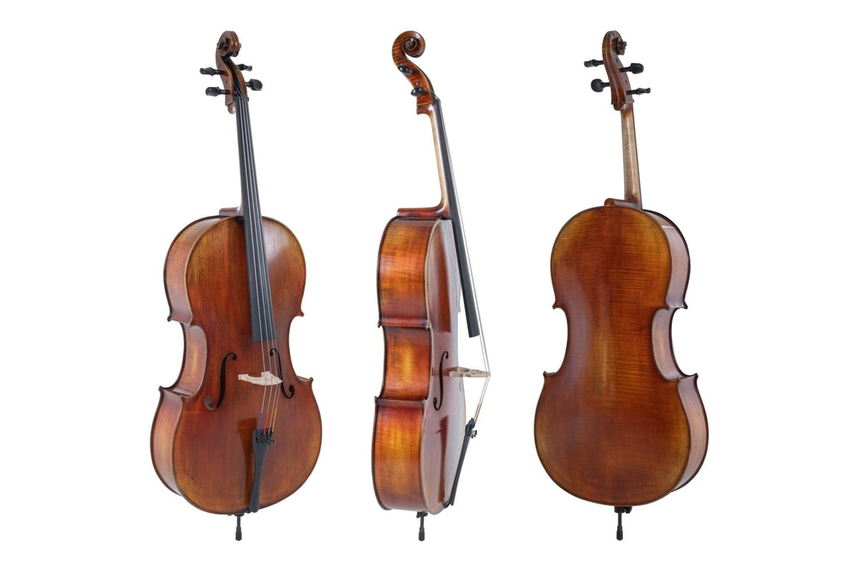 GEWA Cello Maestro 2 - 4/4 (Ready to play incl. bag, carbon bow and Larsen Aurora strings, transport-secured)