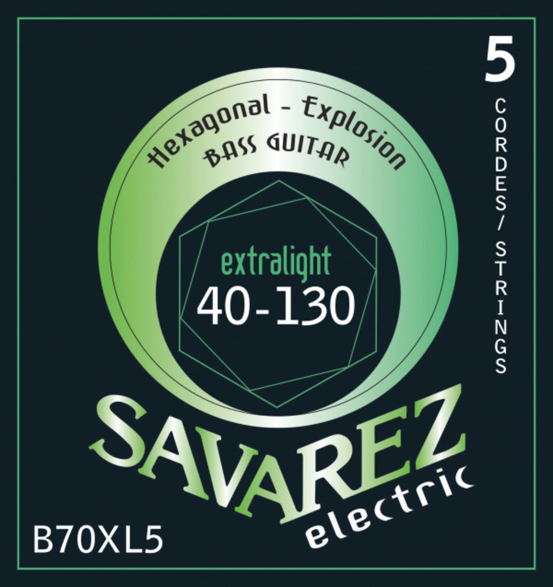 Savarez E-Bass -kielet Hexagonal Explosion – 5-kielinen Ex-Light (B70XL5)