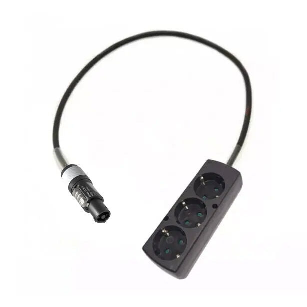 Adapteri powerCON harmaa - Schuko 3-osainen jatkopistorasia - 1 metri