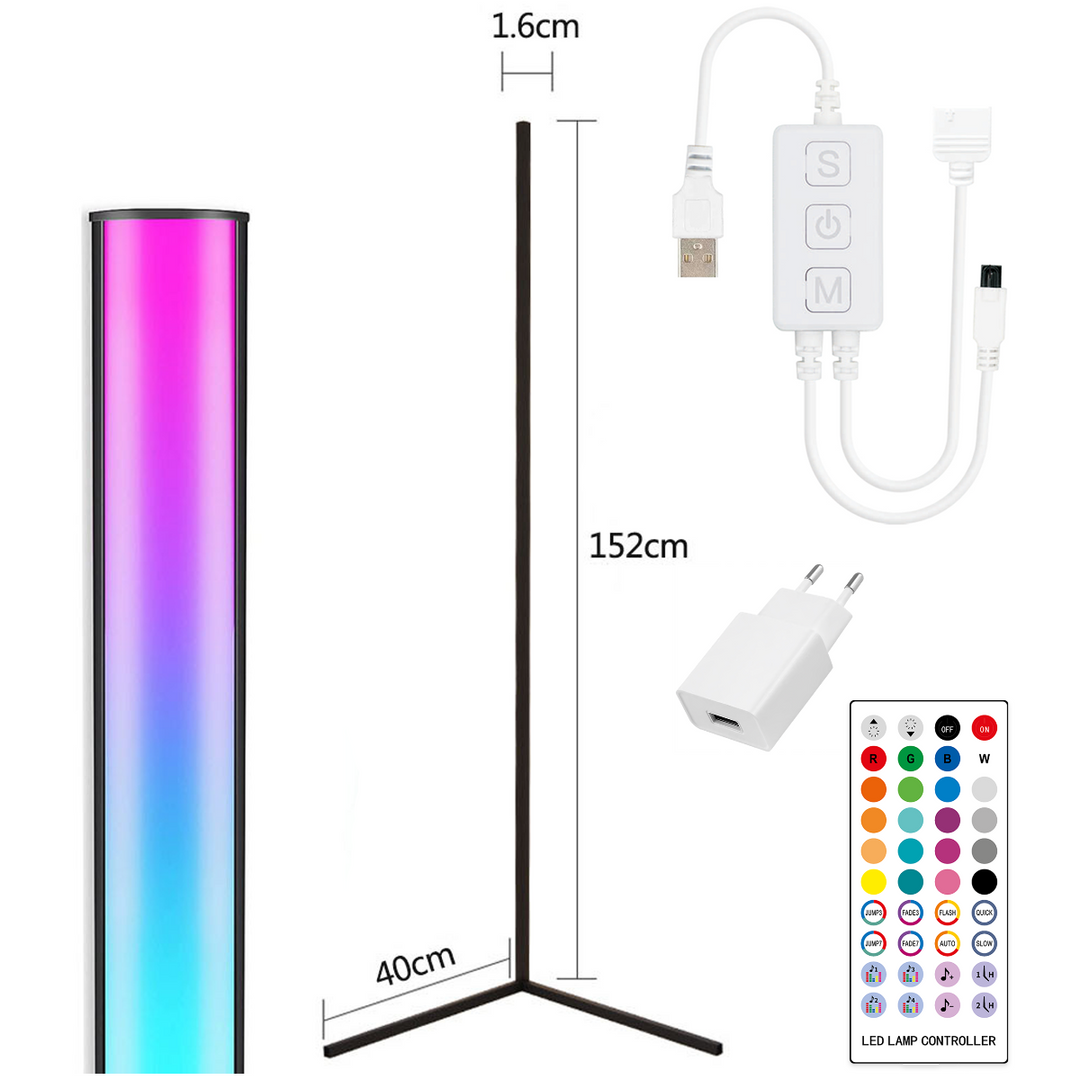 LIGHT4ME SEINÄTOLPPA 1 kulma seisova lattiavalaisin
