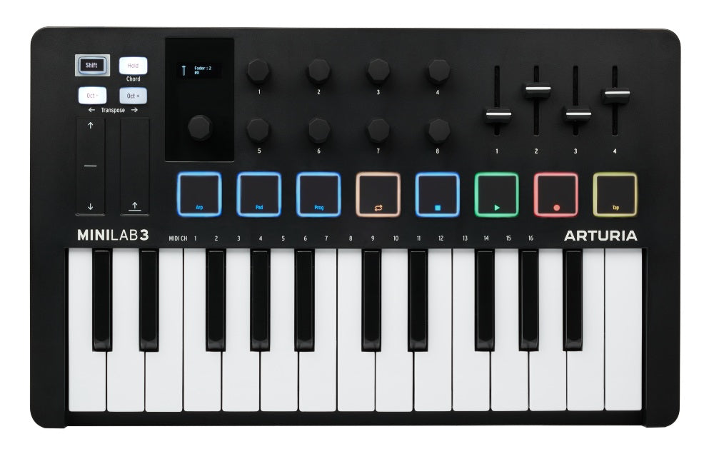 Arturia MiniLab 3 MIDI-Kosketinsoittimet (Musta)