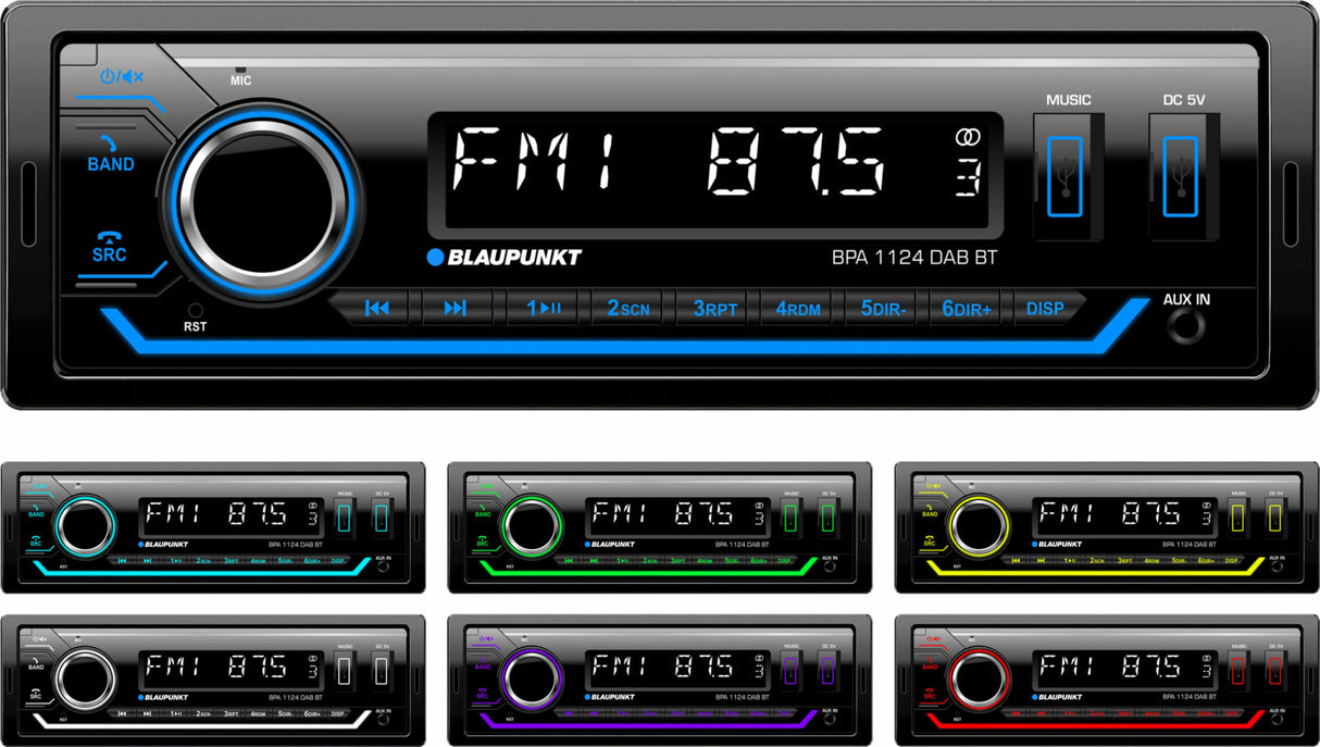 Blaupunkt BPA 1124 Autoradio, jossa on DAB+ ja Bluetooth
