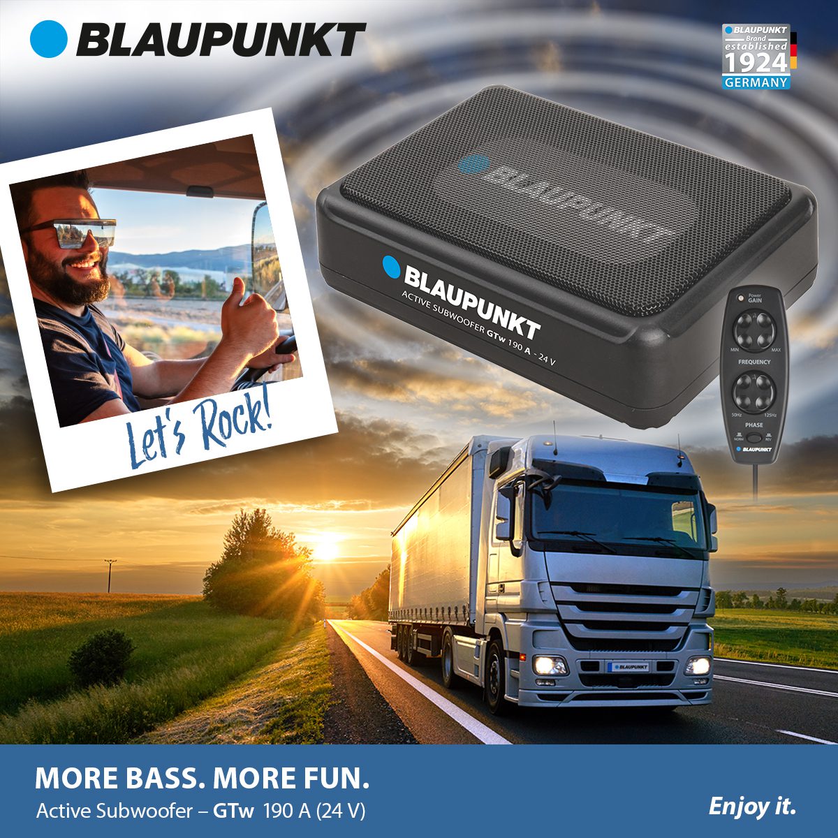 Blaupunkt GTW 190 A-24 Aktiivinen subwoofer (24 voltin)