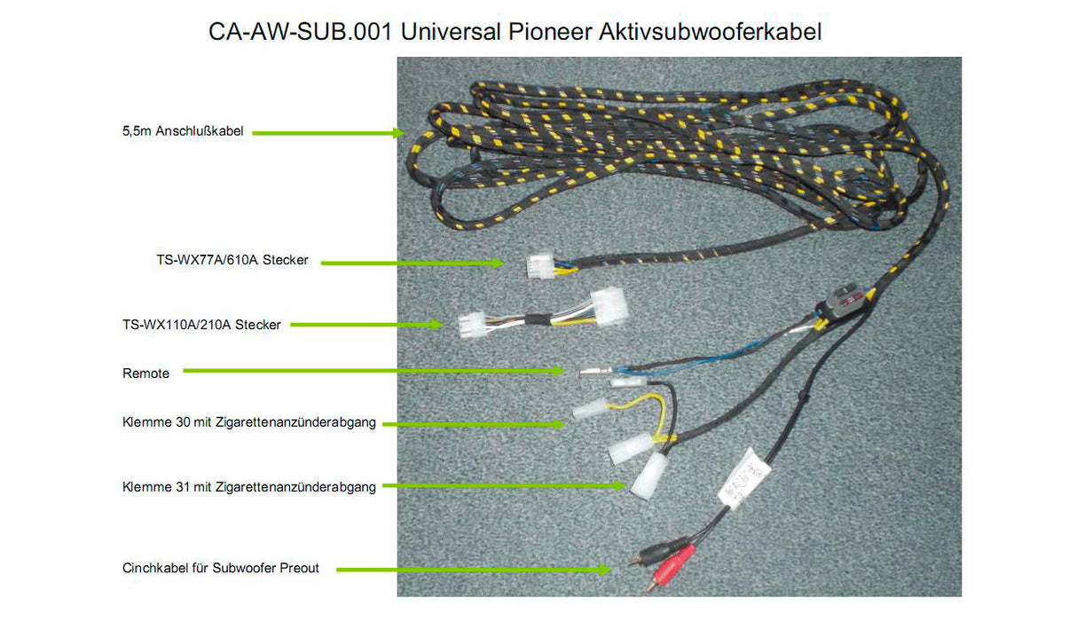 Pioneer CA-AW-SUB.001 Kaapelisarja aktiiviselle subwooferille