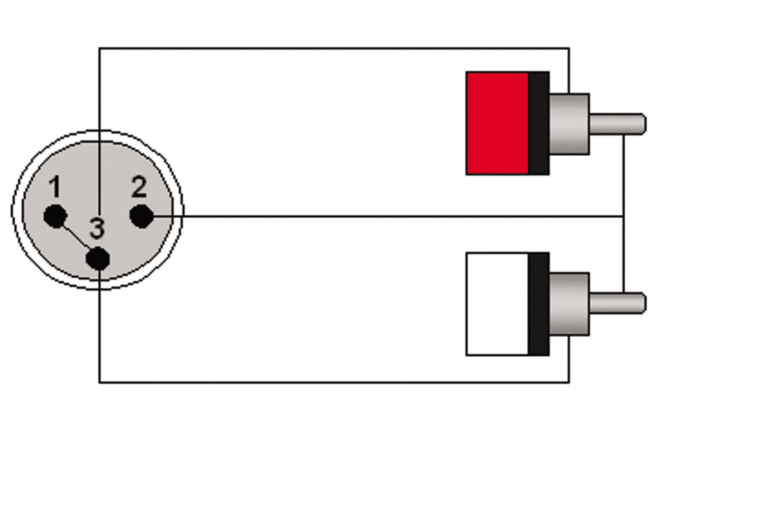ProCab signaalikaapeli XLR uros > 2 x RCA - 3 m