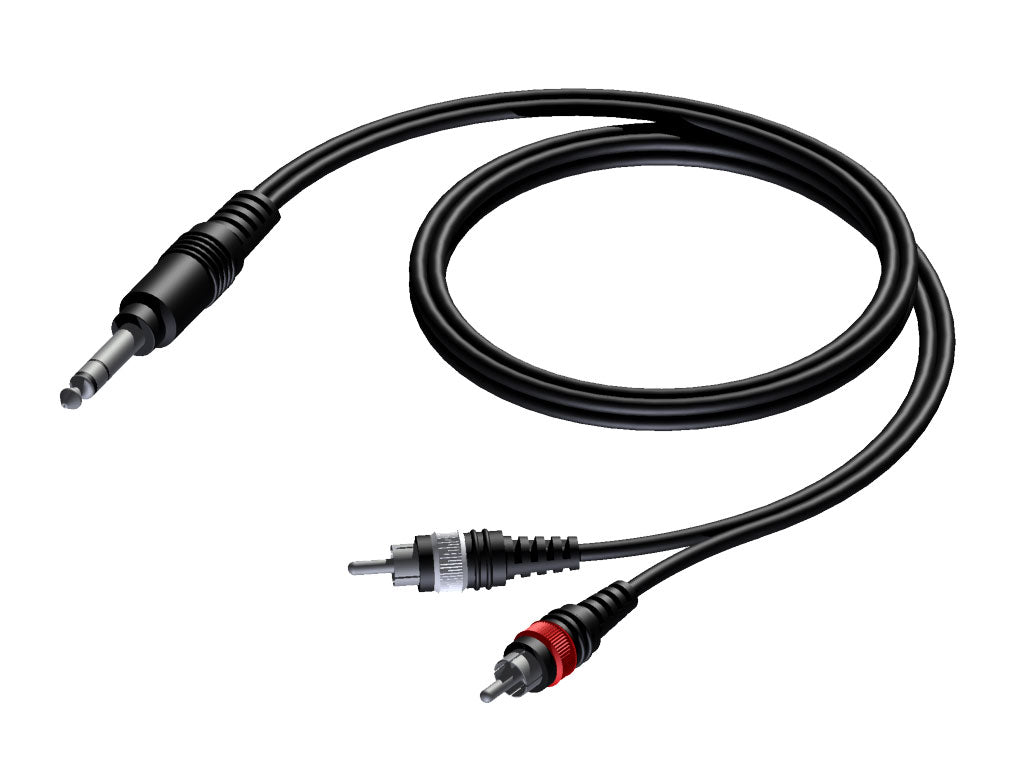 ProCab Jack stereo > 2 x RCA - insert-kabel 3 meter