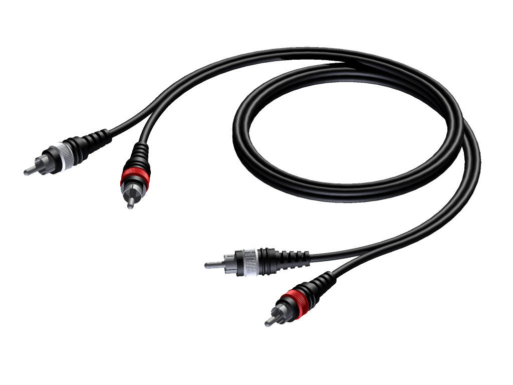 ProCab 2 x RCA han > 2 x RCA han - signalkabel 10 meter