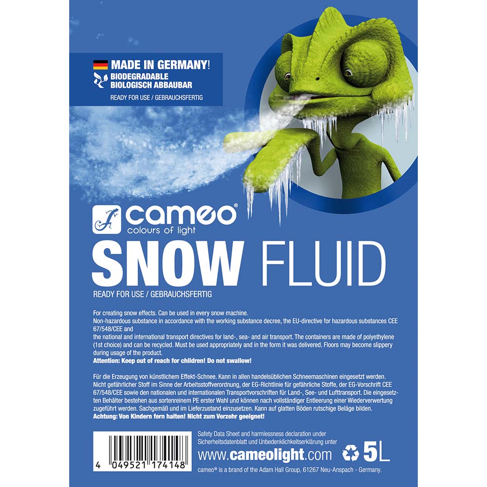 Cameo SNOW FLUID 5 L - Erikoisneste lumikoneisiin vaahdon valmistukseen 5 L