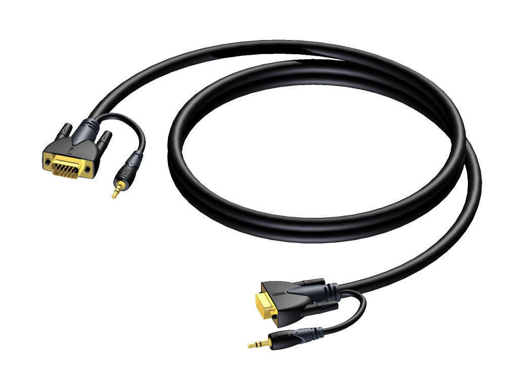 ProCab SVGA han > SVGA han & Stereo Audio Jack 5 meter
