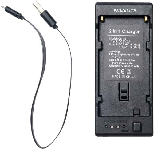 Nanlite CN-58 2-1 Laturi NP-tyyppisille akuille