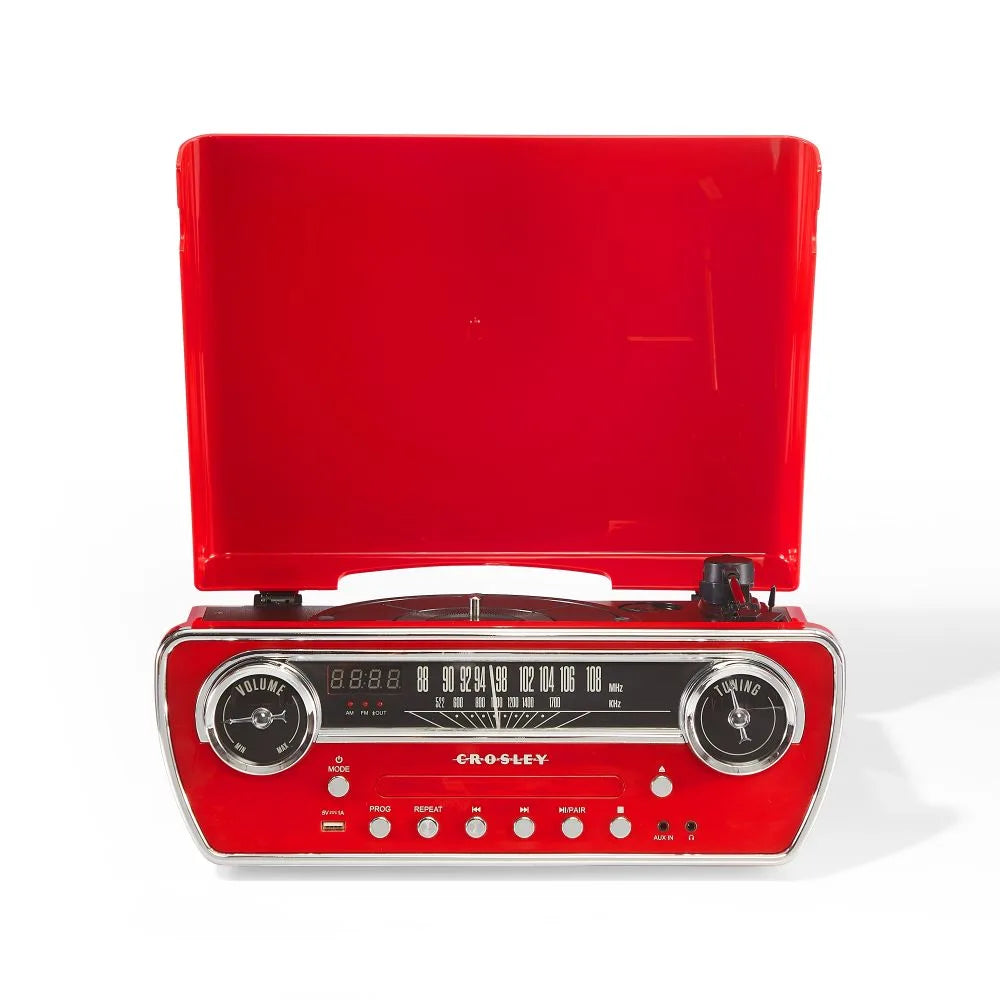 Crosley Powel CR6047A 7-i-1 Pladespiller med Bluetooth, CD og Radio