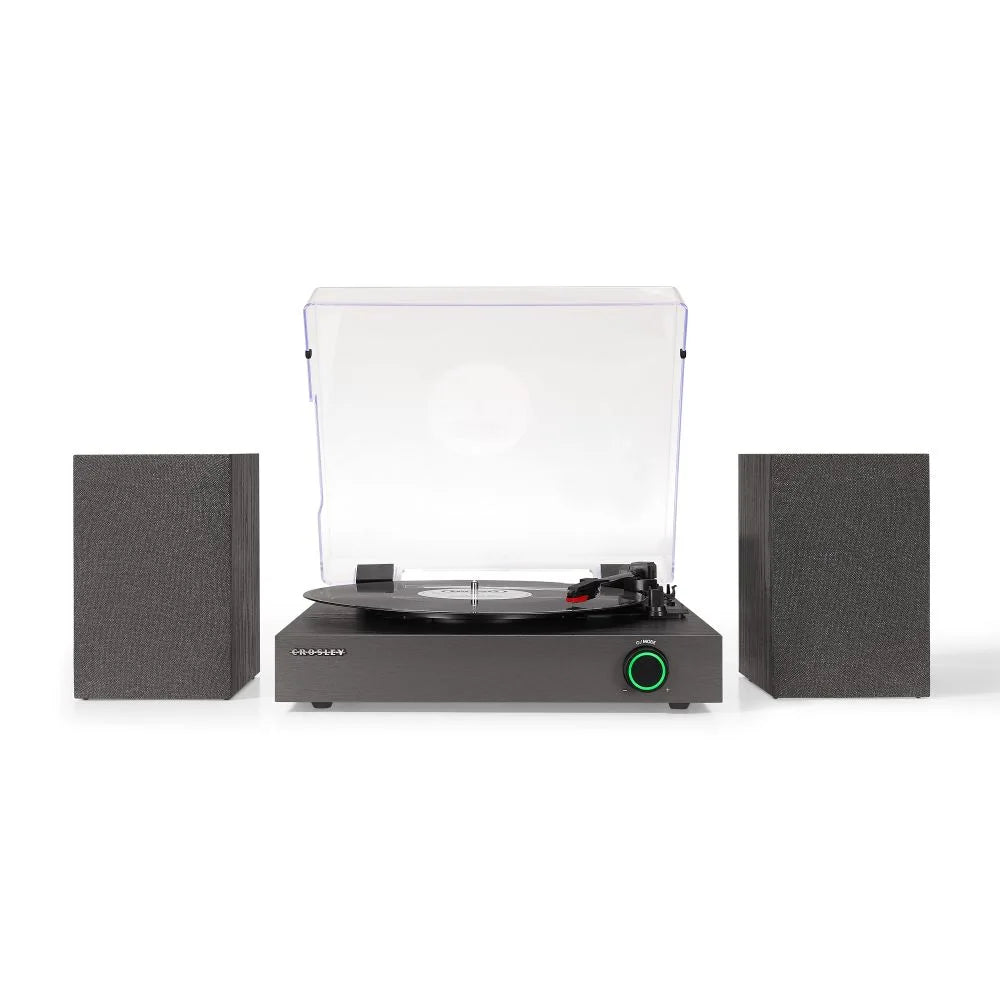 Crosley Zane Levysoitin kaiuttimilla, Sort