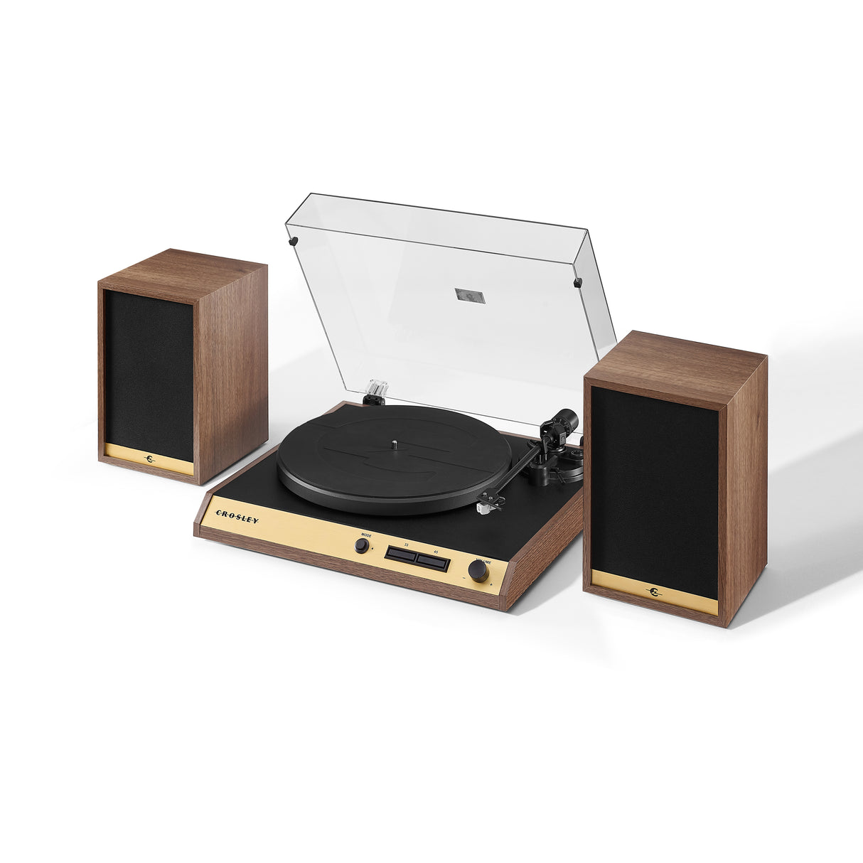 Crosley C72 Levysoitin kaiuttimilla (Pähkinäpuu)