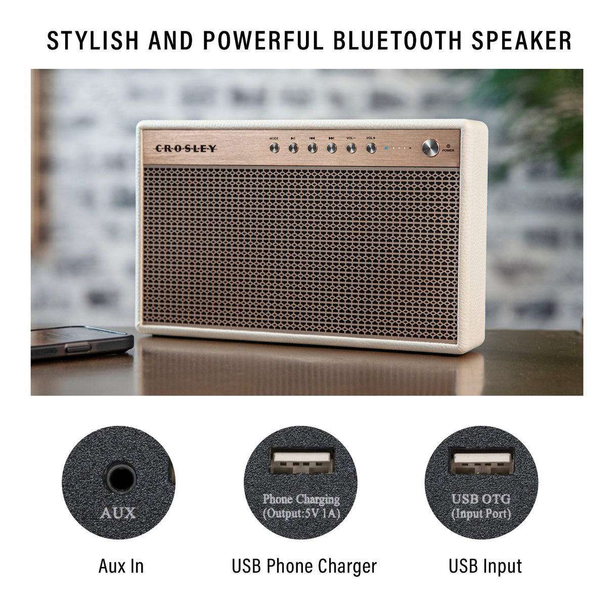 Crosley Montero Bluetooth Kaiutin (Valkoinen)