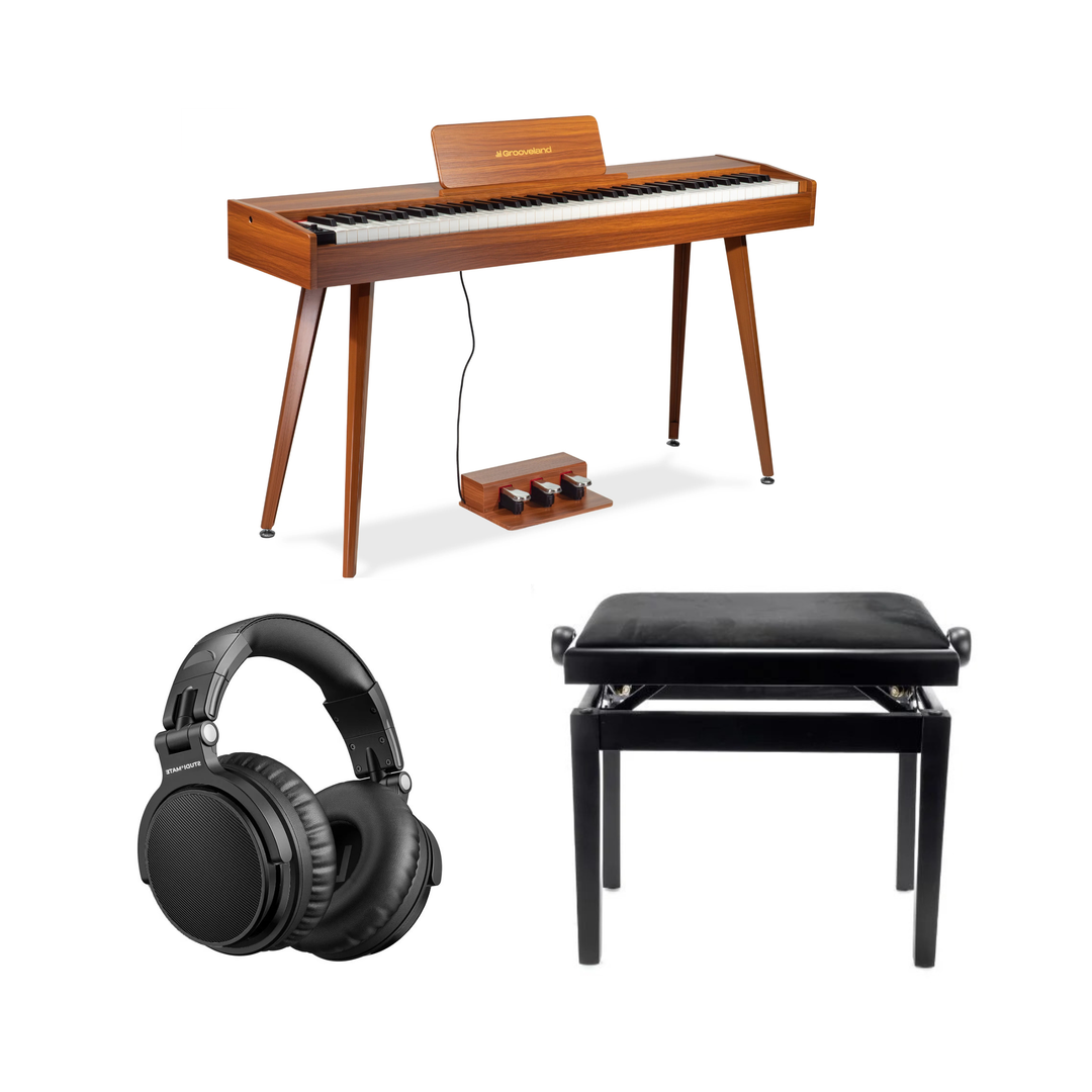 Grooveland DDP-140 sähköpiano (Tumma) Bundle