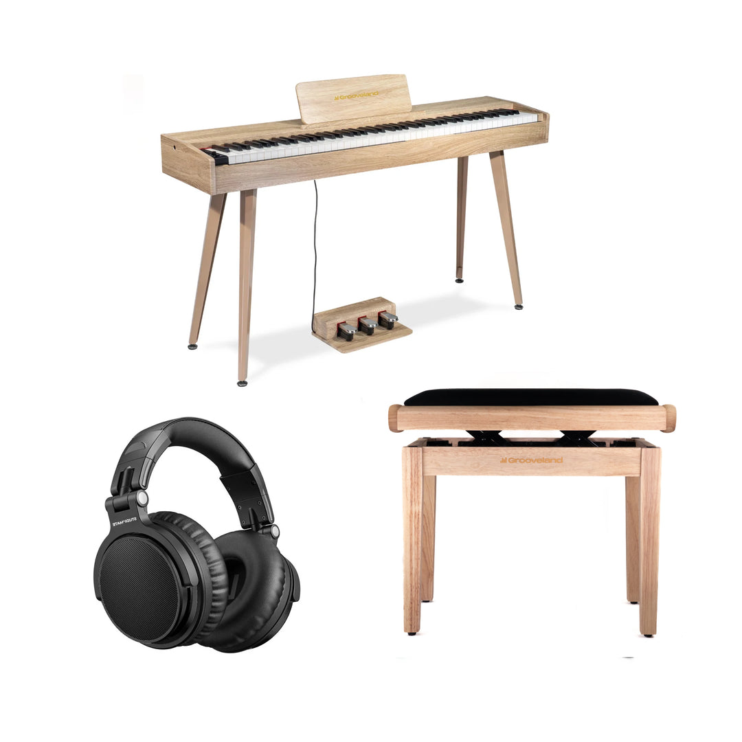Grooveland DDP-140 sähköpiano (puu) -paketti