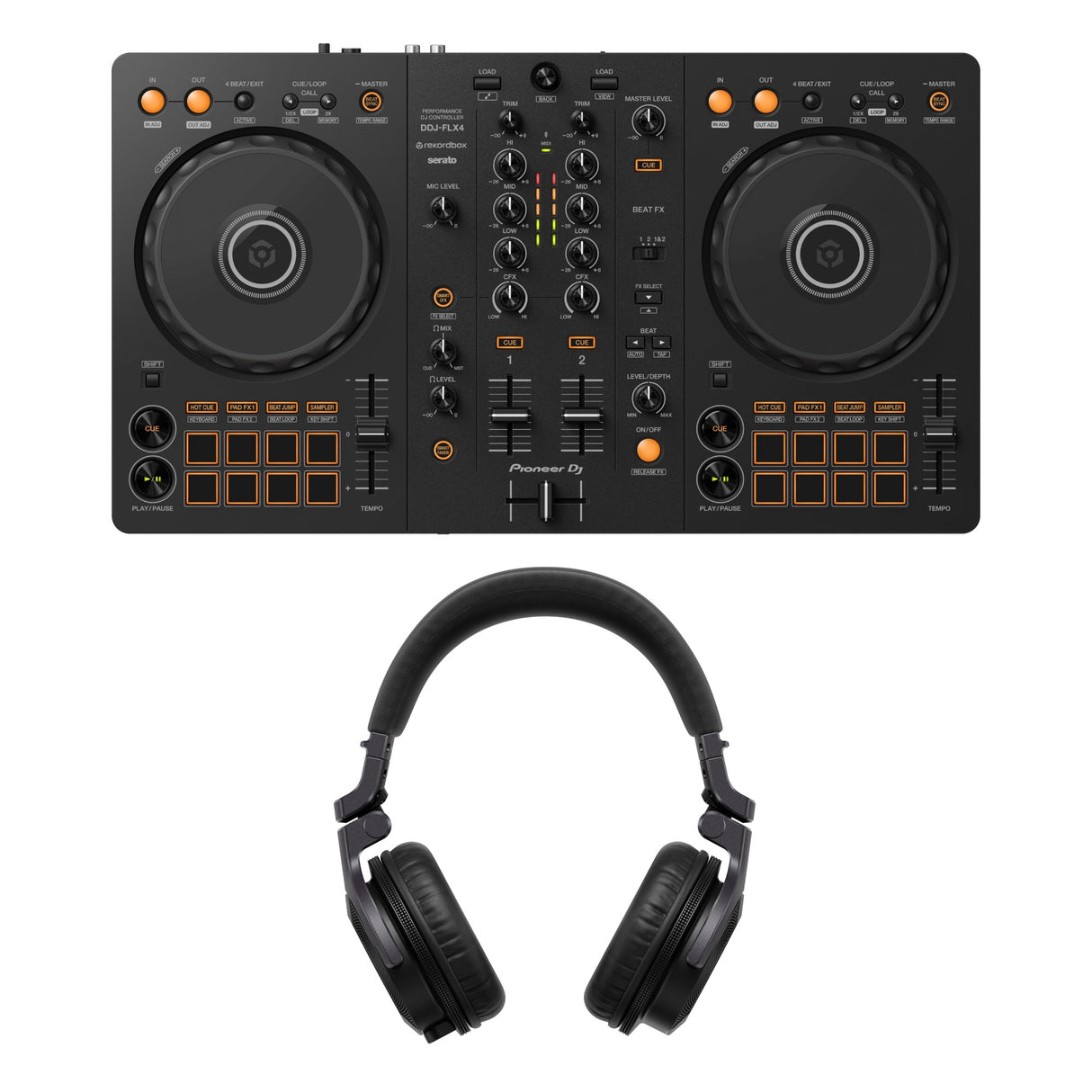 Pioneer DJ FLX4-kuulokkeiden paketti