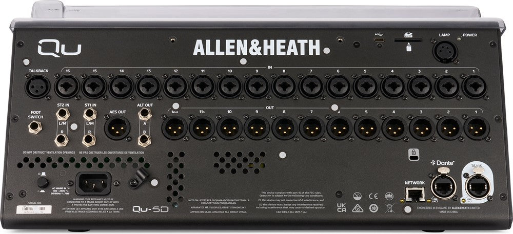Decksaver Suojus cover Allen & Heath QU-5/5D -laitteelle