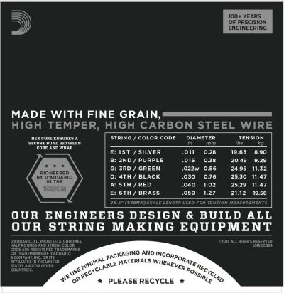 Daddario ECG24 Kitaran Kielet (Jazz Light, 11-50)