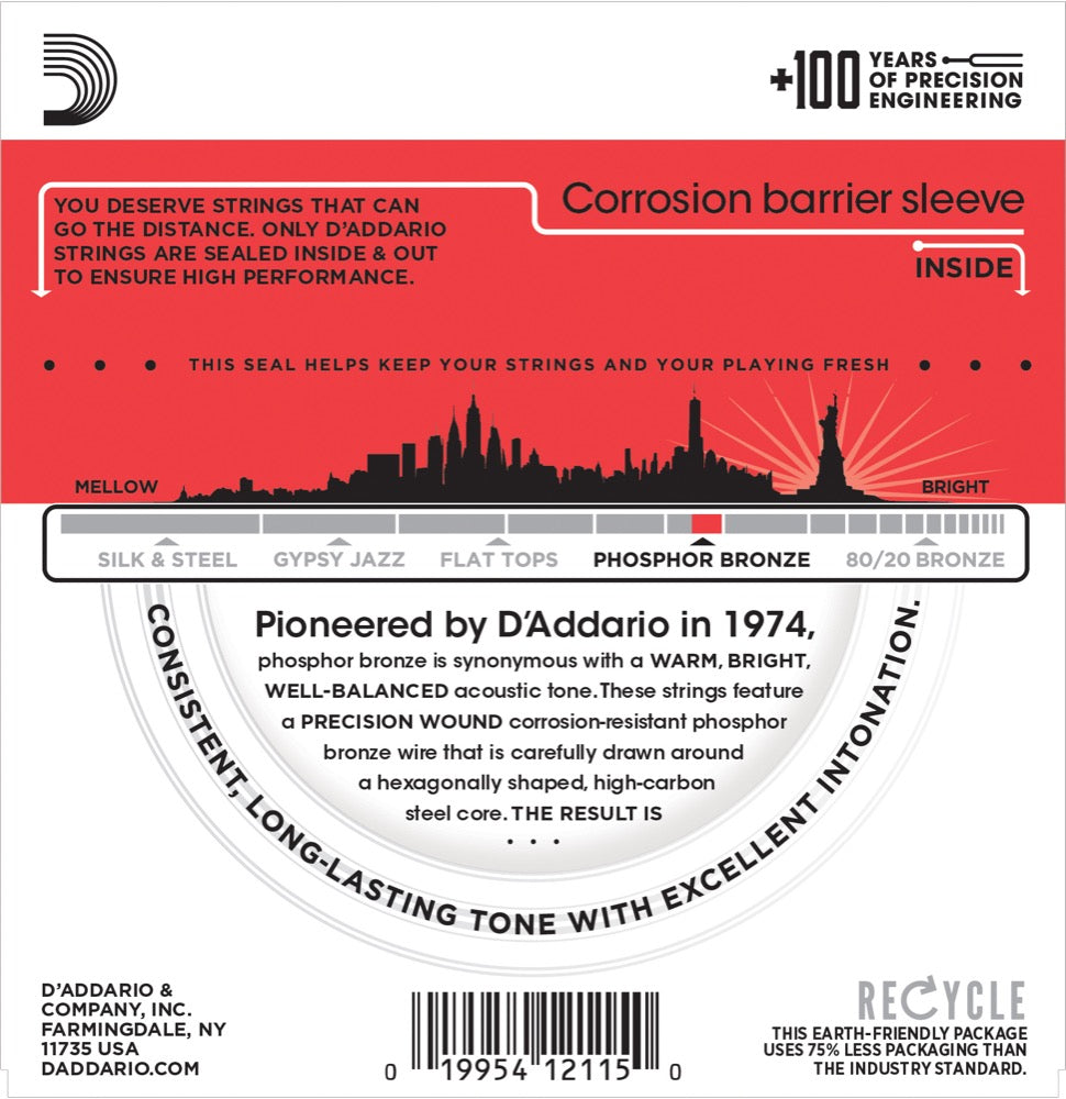 Daddario EJ17 Fosforipronssinen kitarajousi (Medium, 13-56)