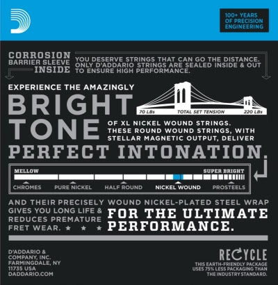 Daddario EXL110-3D Kitarajouset 3-pack (Regular Light 10-46)