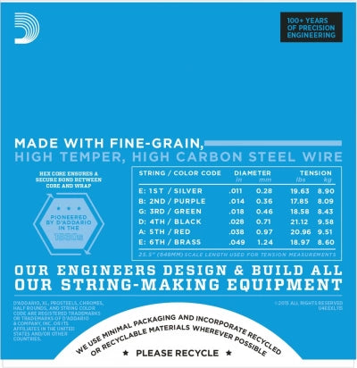 Daddario EXL115 Kitarajousi (Medium, 11-49)