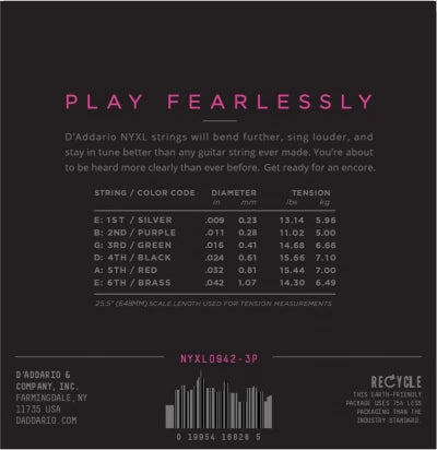 Daddario NYXL kitarajouset 3-pack (09-42)
