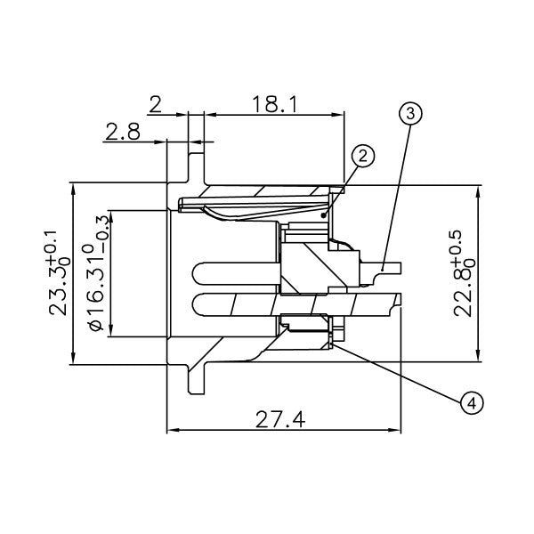 Enova 3-napainen uros 3-Pin XLR -runko-liitin, musta