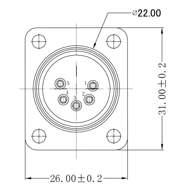 Enova 5-Pin XLR han runkoliitin, musta IP67 Outdoor