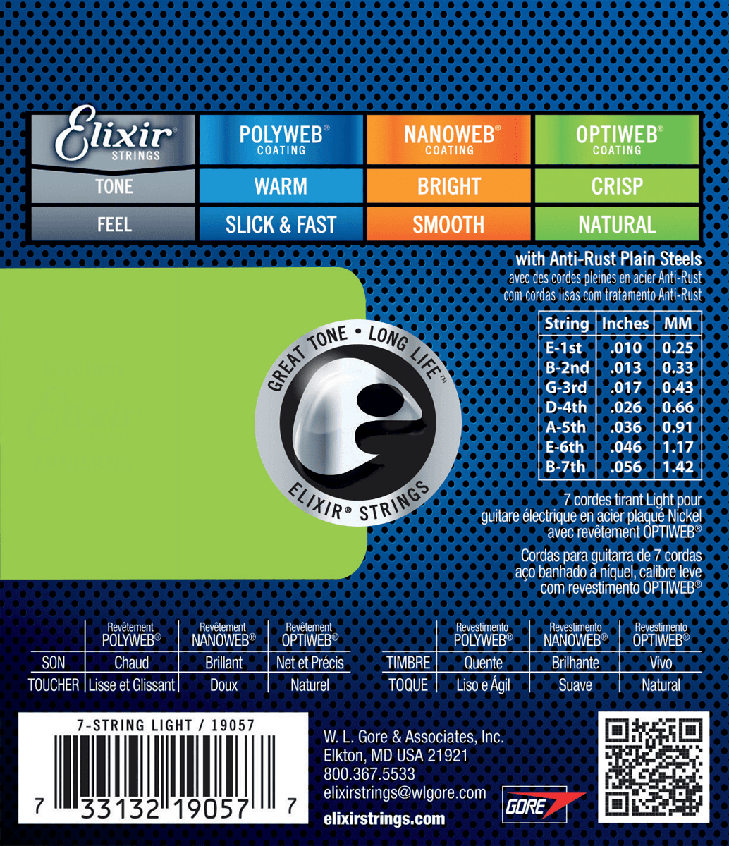 Elixir Optiweb Kitaran Kielet (7-String, 10-56 Light)