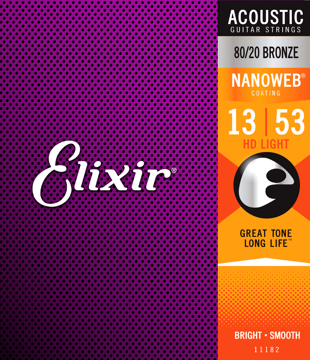 Elixir Nanoweb Bronze 80/20 kitarajousi (HD Light, 13-53)