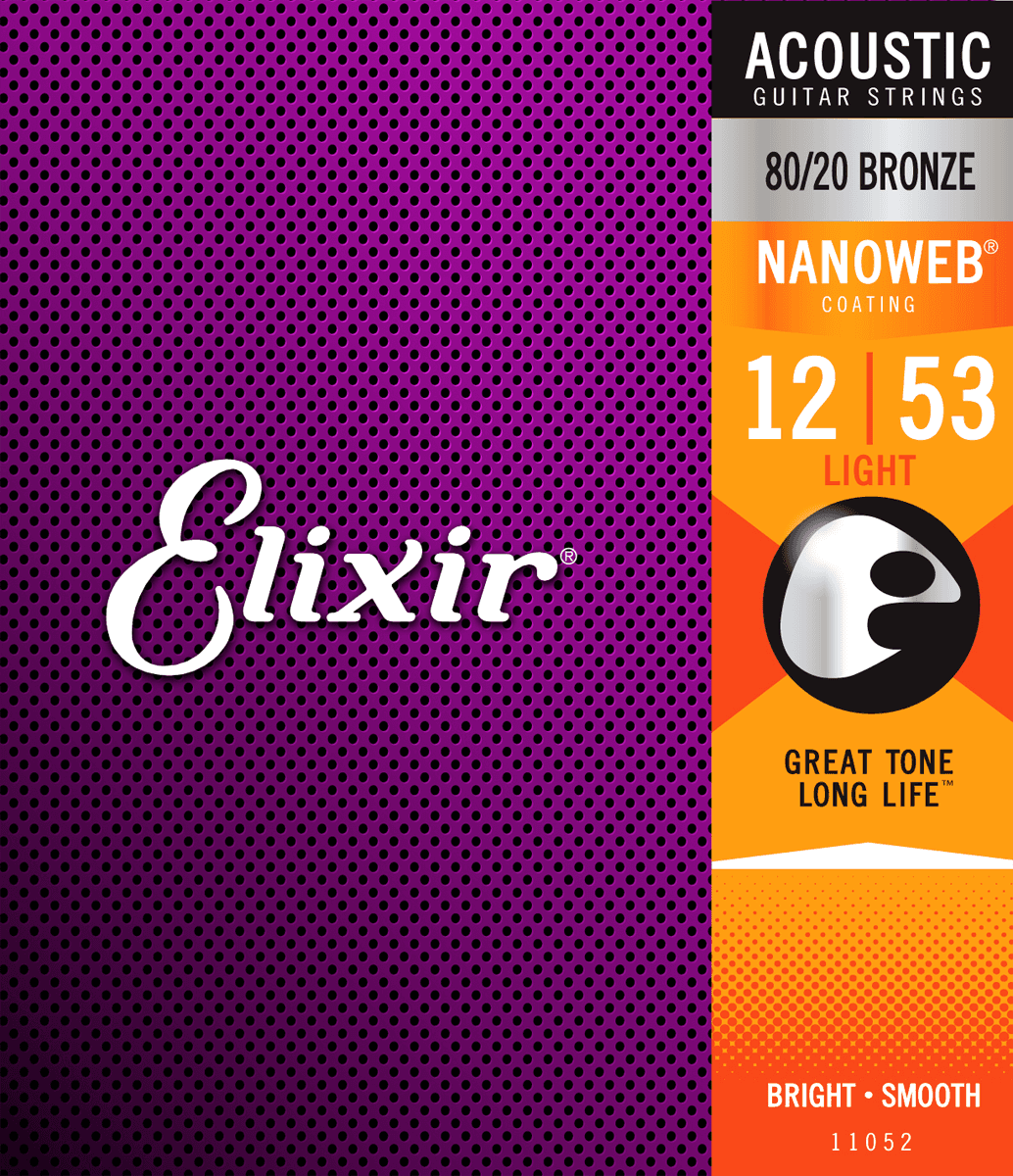 Elixir Nanoweb Bronze 80/20 Kitaran Kielet (Light, 12-53)