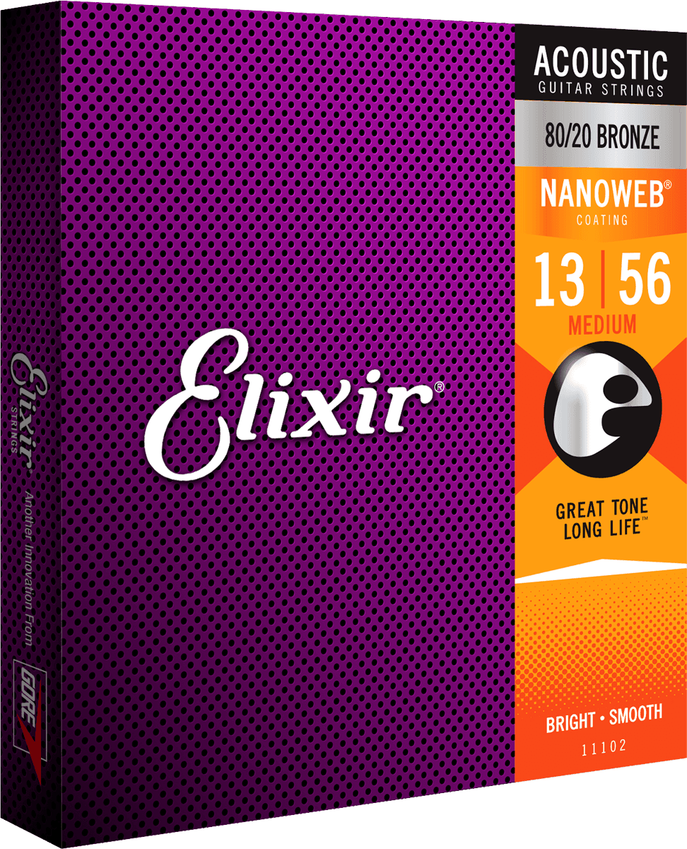 Elixir Nanoweb Bronze 80/20 kitarajouset (Medium 13-56)